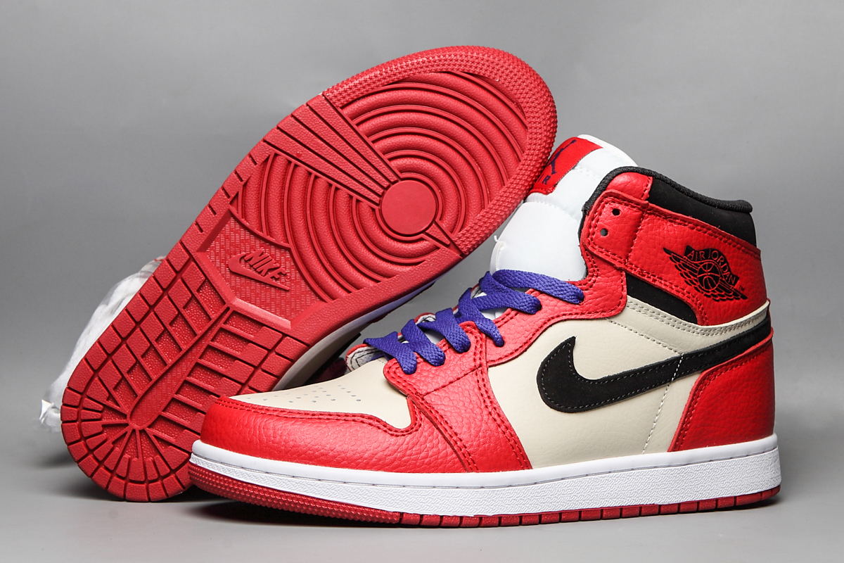 2019 Air Jordan 1 Retro Red White Purple Black Shoes